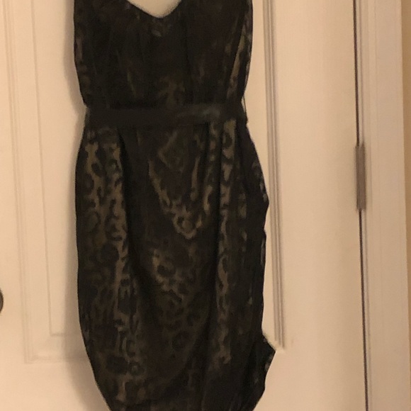 Black Strapless Mini Dress w/Gold Liner - Picture 2 of 5